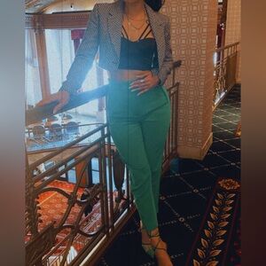 Zara green trousers